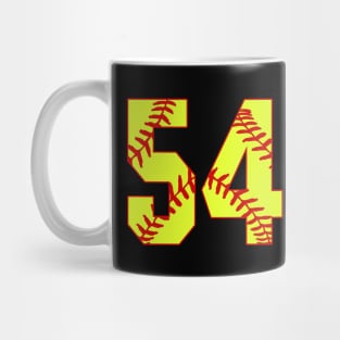 Fastpitch Softball Number 54 #54 Softball Shirt Jersey Uniform Favorite Player Biggest Fan Mug